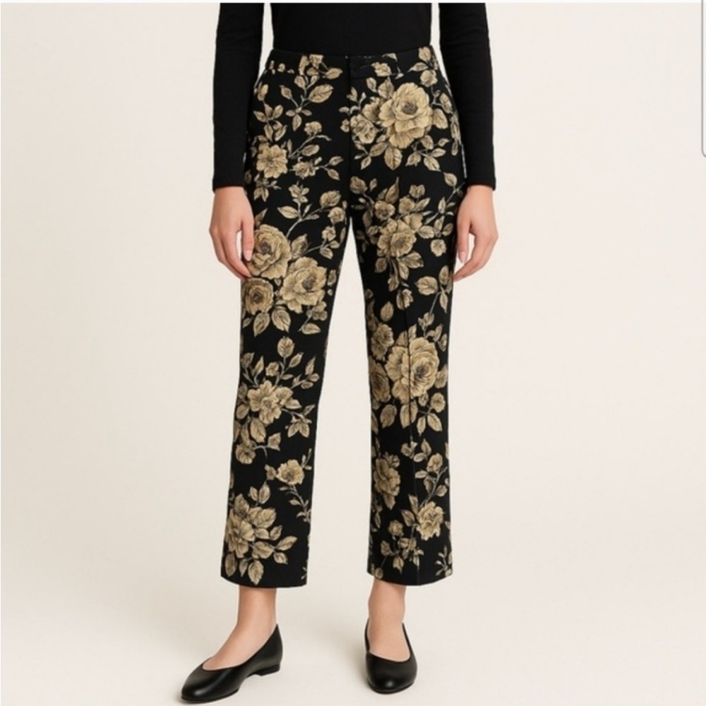 Ralph Lauren Floral Cropped Linen Pants